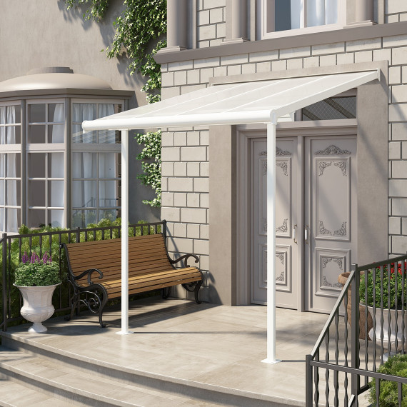 Terrassetak for balkonger og smale verandaer. Klassisk hvit farge i elegant design.