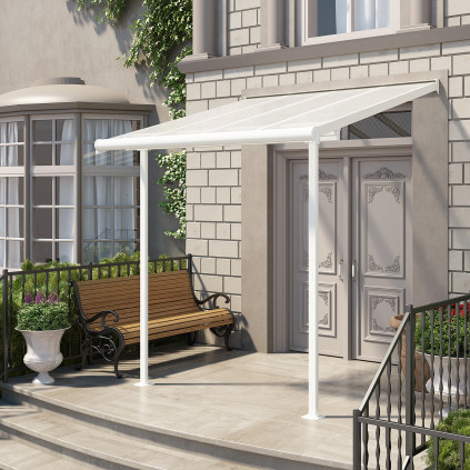 Terrassetak for balkonger og smale verandaer. Klassisk hvit farge i elegant design.