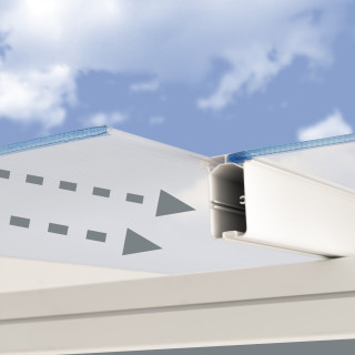 Terrassetak for balkonger og smale verandaer. Klassisk hvit farge i elegant design.